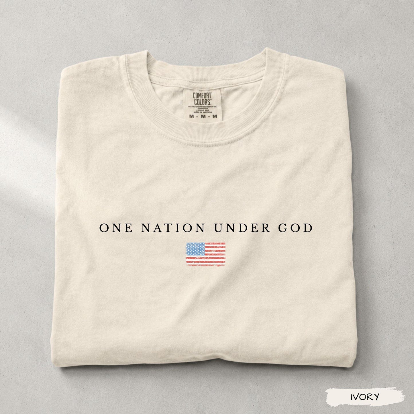 Comfort Colors® One Nation Under God, America 250th Anniversary Christian Shirt, Patriotic American Flag, Independence Day, 4th of July Gift