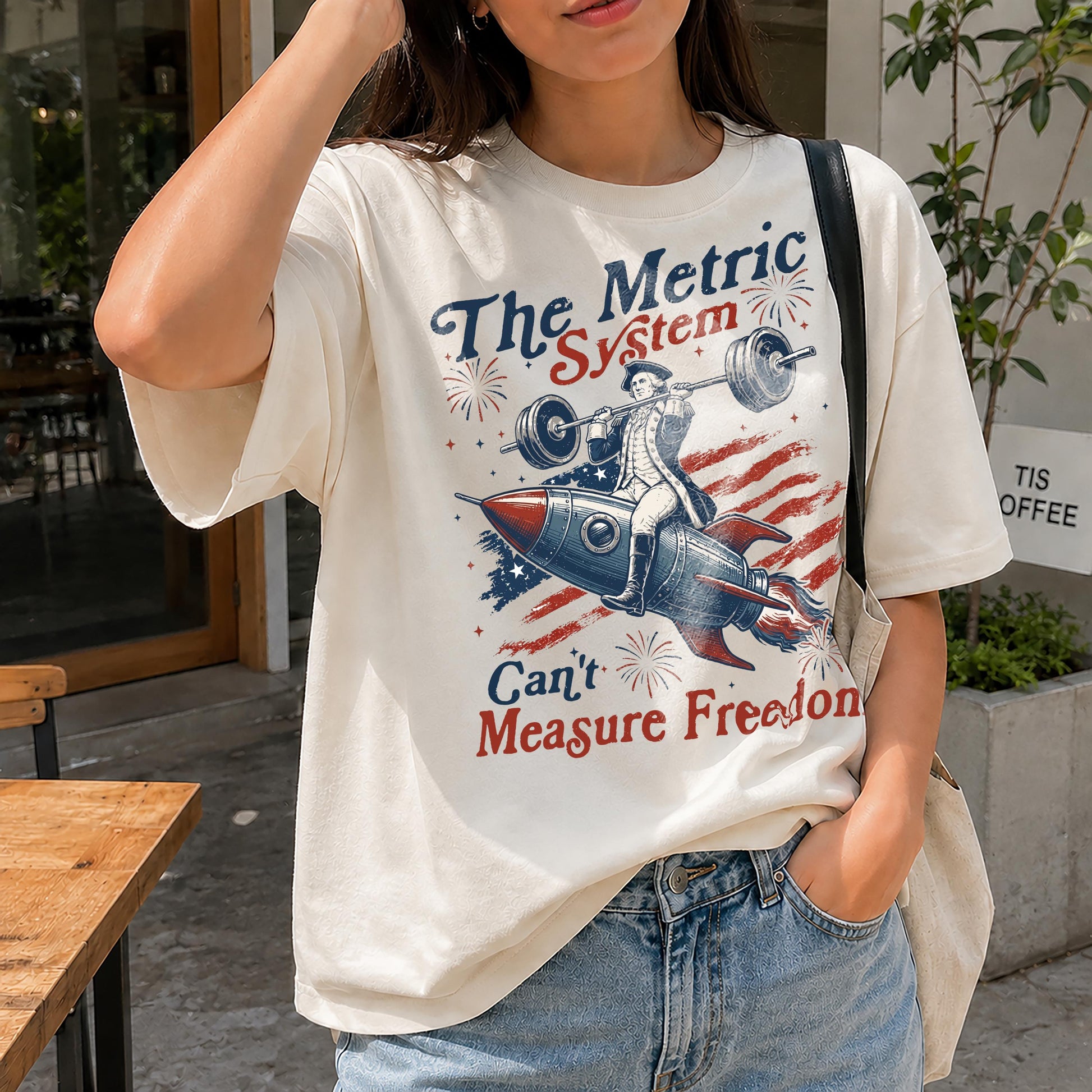 Vintage Metric System Cant Measure Freedom Shirt, Funny Founding Father Gym, Sarcastic 4th Of July American Eagle Tshirt, Unhinged Meme Gift