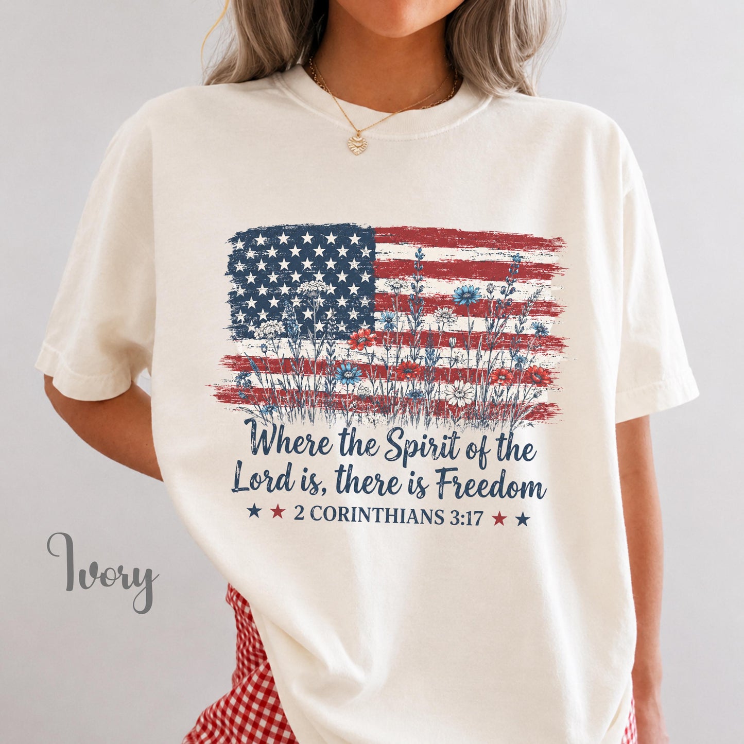 Christian Patriotic Shirt, Vintage USA Flag Bible Verse Tee, Freedom Scripture 4th of July Graphic Shirt