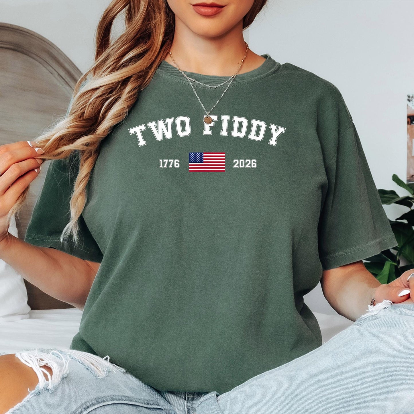 4th Of July Two Fiddy Shirt, 1776 2026 Patriotic Tee, American Flag Graphic Shirt, USA Anniversary Birthday Gift, Comfort Colors T-Shirt