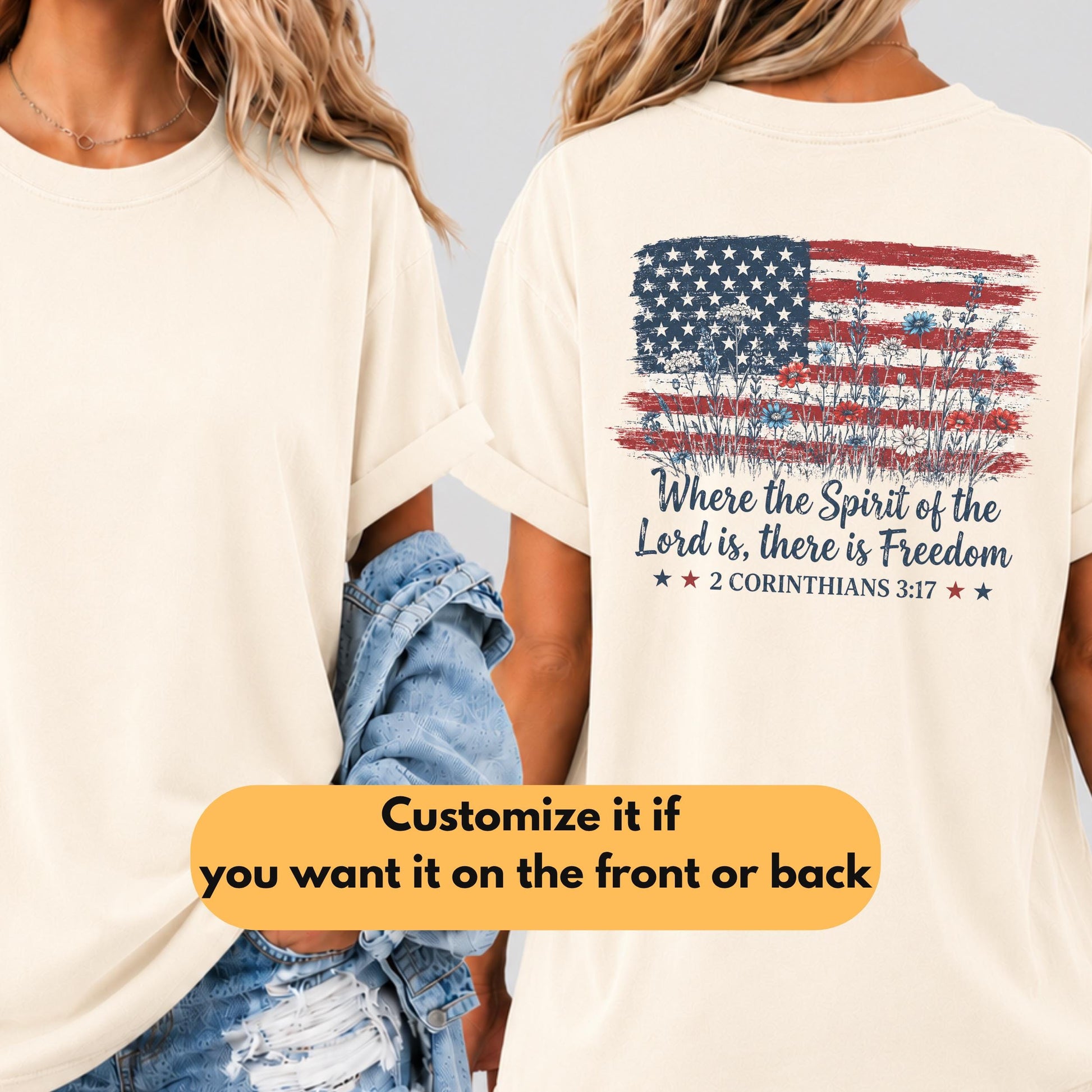 Christian Patriotic Shirt, Vintage USA Flag Bible Verse Tee, Freedom Scripture 4th of July Graphic Shirt