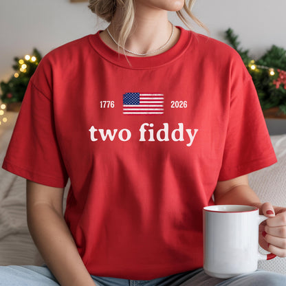 Comfort Colors® 4th Of July Two Fiddy Shirt 1776 2026 Patriotic Tee American Flag Graphic Shirt USA Anniversary Birthday Fourth of July Gift