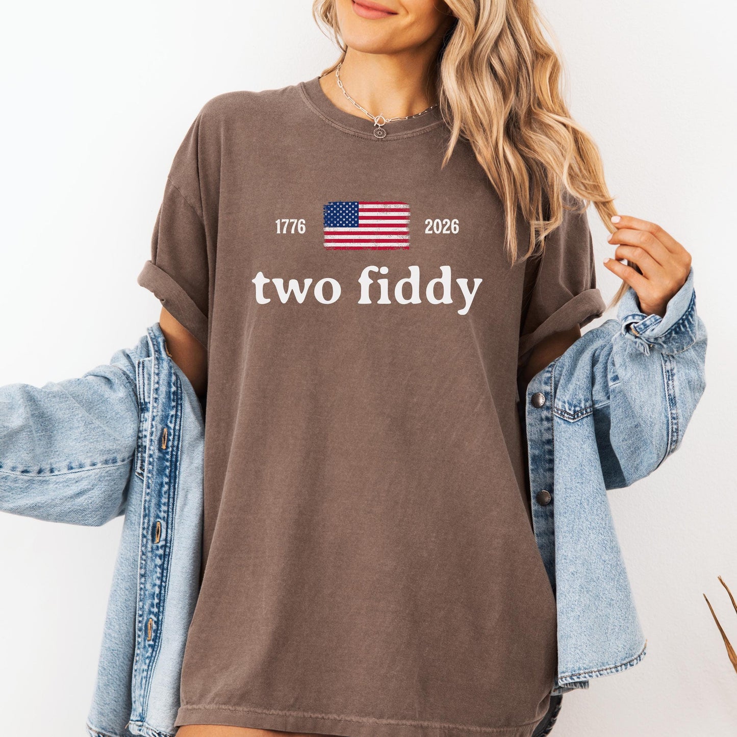 Comfort Colors® 4th Of July Two Fiddy Shirt 1776 2026 Patriotic Tee American Flag Graphic Shirt USA Anniversary Birthday Fourth of July Gift