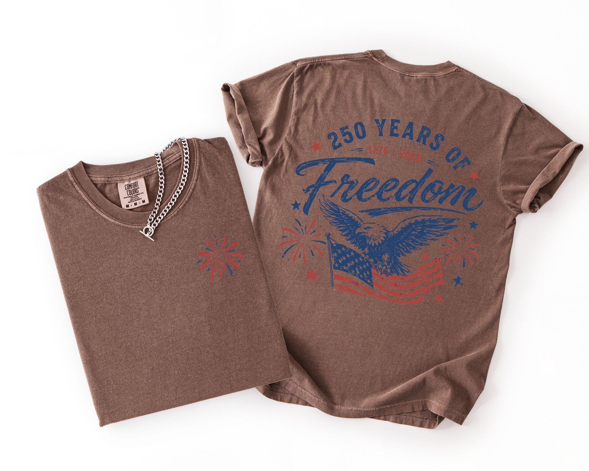 Comfort Colors® 250 Years of Freedom Shirt,America 250th Anniversary Shirt, Patriotic Eagle Comfort Colors Shirt, USA Independence Day Shirt