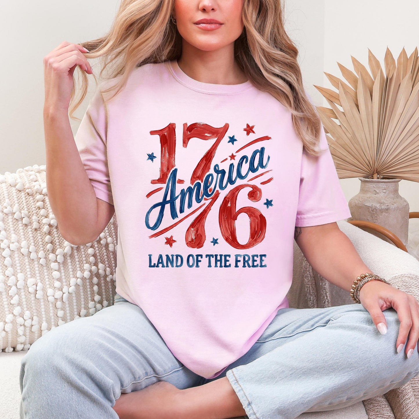 Comfort Colors 1776 America Shirt, 4th of July T-Shirt, Retro Land of the Free Shirt, Patriotic USA Graphic Shirt, Freedom Celebration Tee