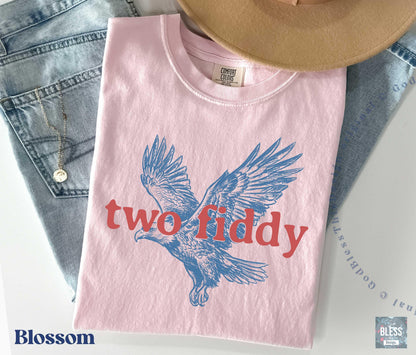 Two Fiddy Shirt, USA 250 Years Tee, Funny Patriotic Graphic Tee, 1776 2026 Shirt, 4th of july Gift, Comfort Colors, Independence Day GBD2830