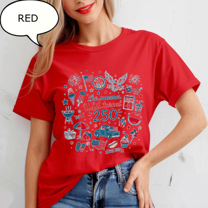 Comfort Colors® The Summer USA Turned T-Shirt, America 250th Birthday Shirt, 4th Of July Shirt