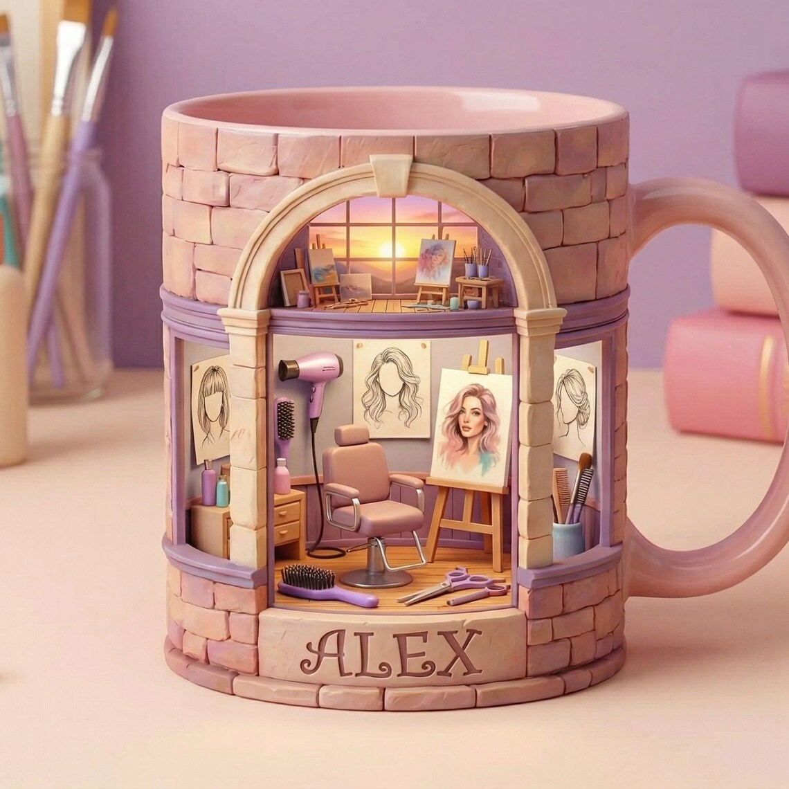 Personalized Hair Stylist Mug, Custom Name Coffee Cup, Hair Salon Gift, Hairstylist Mug, Beauty Lover Gift, Unique Gift for Her