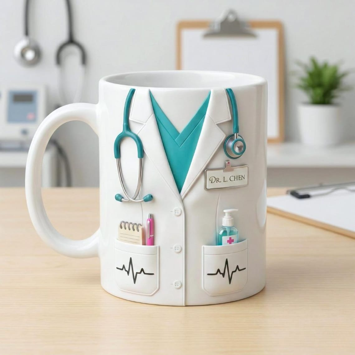 Name Doctor Mug, Custom Medical Coffee Cup, Doctor Appreciation Gift, Doctor Graduation Gift, Personalized Nurse & Physician Accent Mug