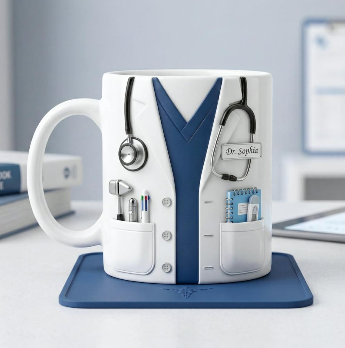 Name Doctor Mug, Custom Medical Coffee Cup, Doctor Appreciation Gift, Doctor Graduation Gift, Personalized Nurse & Physician Accent Mug