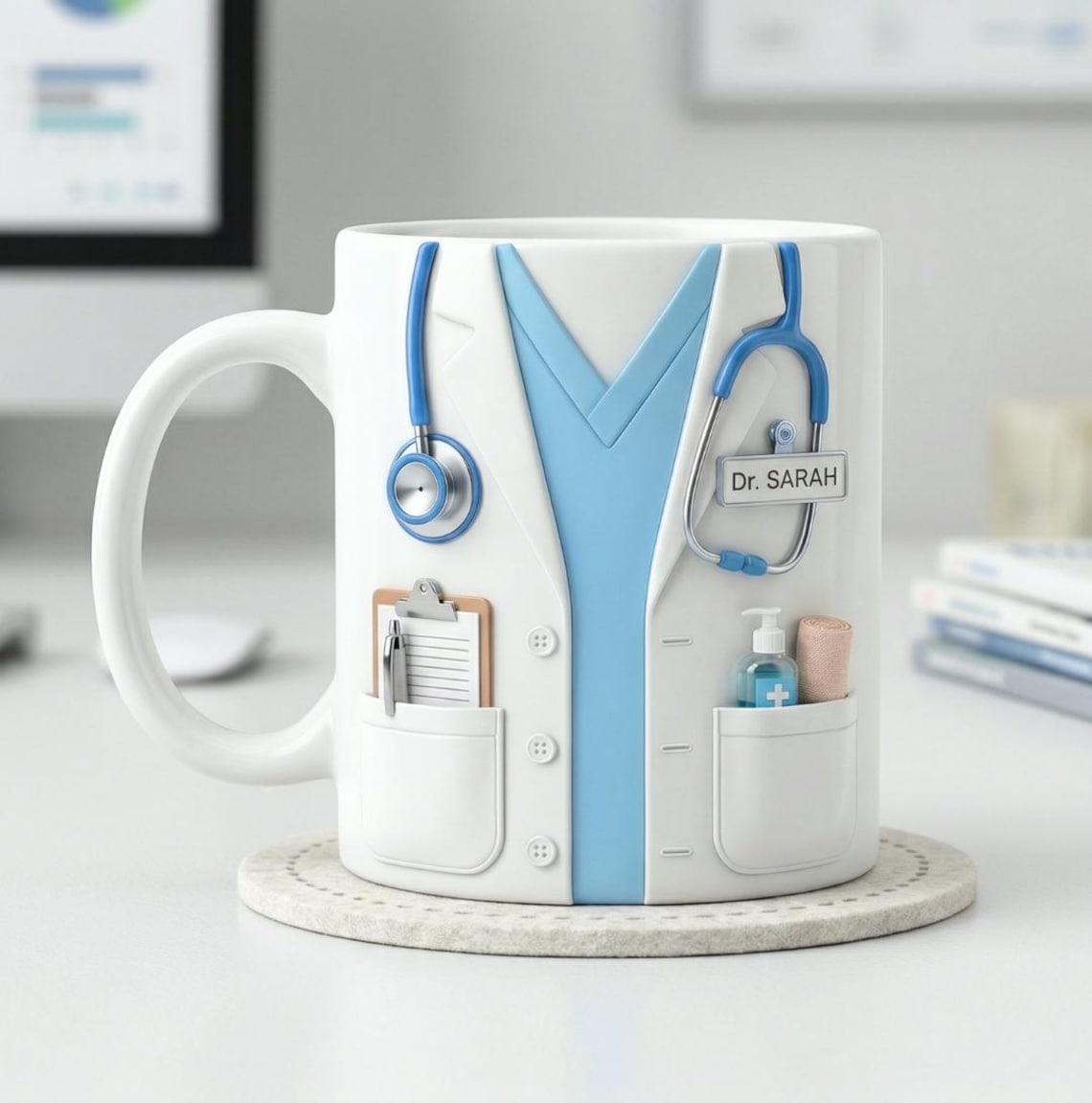 Name Doctor Mug, Custom Medical Coffee Cup, Doctor Appreciation Gift, Doctor Graduation Gift, Personalized Nurse & Physician Accent Mug