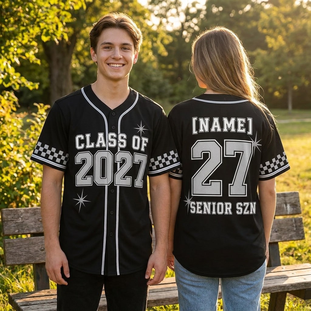 Personalized Class of 2027 Senior Baseball Jersey, Custom Name Last First Day Shirt