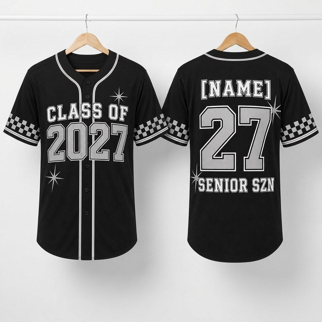 Personalized Class of 2027 Senior Baseball Jersey, Custom Name Last First Day Shirt