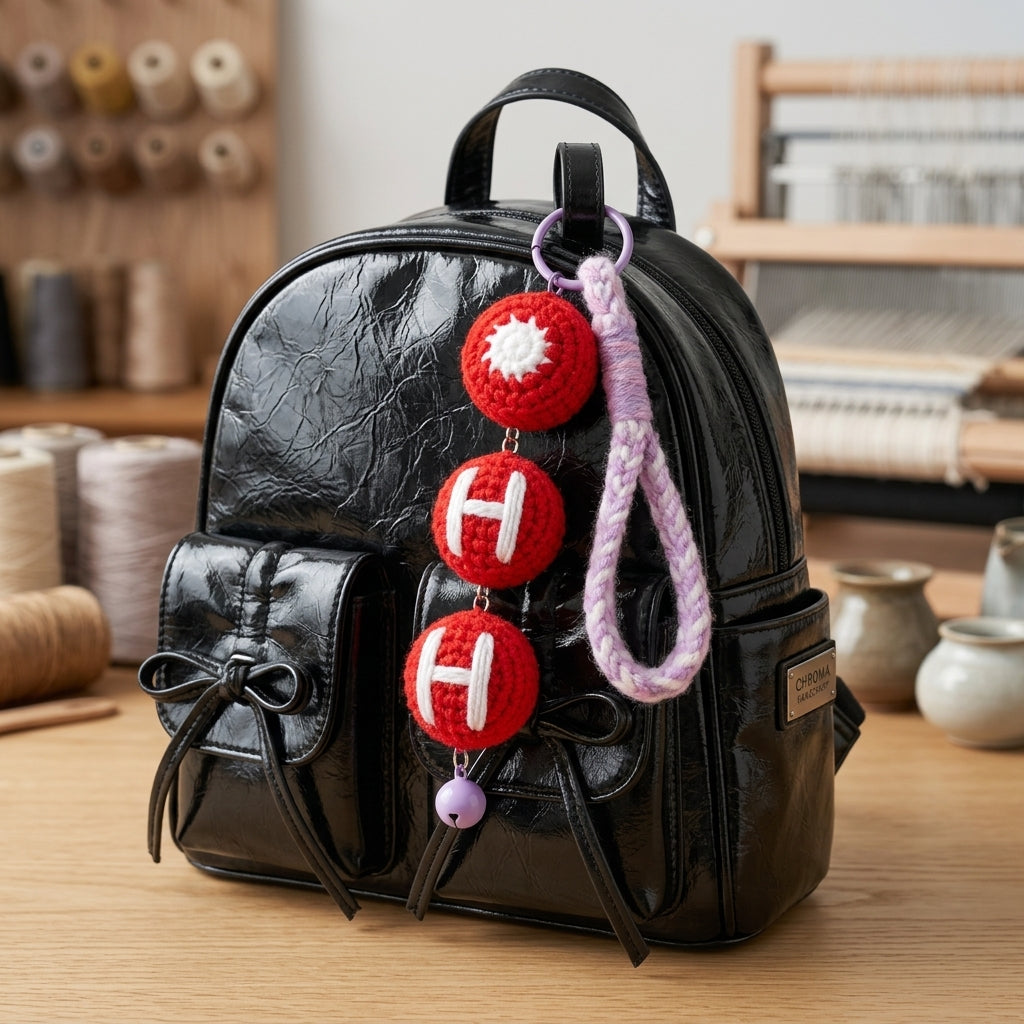 Handmade Crochet Kpop Lightstick Keychain, Cute Yarn Bag, Backpack Charm, Idol Fan Gift, Yarn Keychain Set