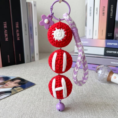 Handmade Crochet Kpop Lightstick Keychain, Cute Yarn Bag, Backpack Charm, Idol Fan Gift, Yarn Keychain Set