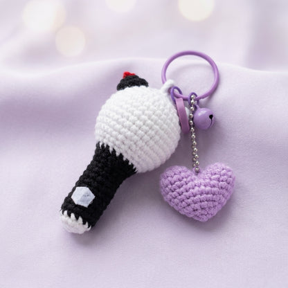 Handmade Crochet Kpop Lightstick Keychain, Cute Yarn Bag, Backpack Charm, Idol Fan Gift, Yarn Keychain Set