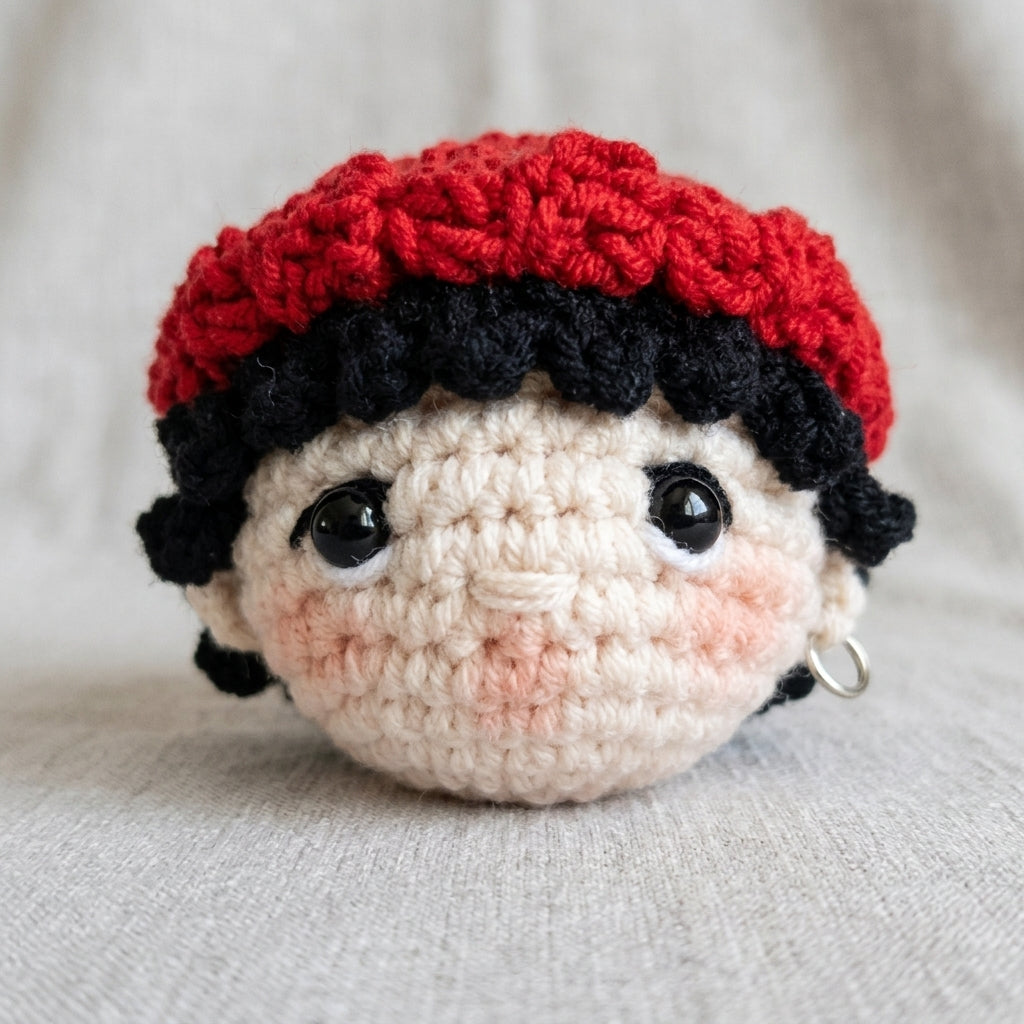 Handmade Crochet Kpop Idol Plush Keychain, Cute Chibi Doll Bag Charm & Fan Gift