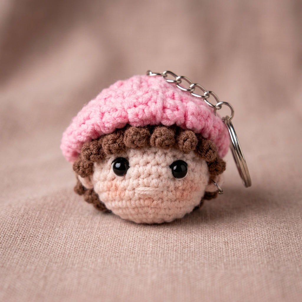Handmade Crochet Kpop Idol Plush Keychain, Cute Chibi Doll Bag Charm & Fan Gift