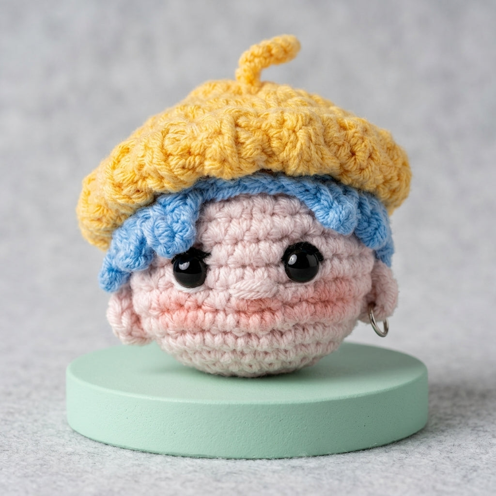 Handmade Crochet Kpop Idol Plush Keychain, Cute Chibi Doll Bag Charm & Fan Gift